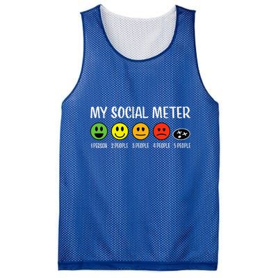 My Social Meter Funny Introvert Too Many People Sarcasm Mesh Reversible Basketball Jersey Tank