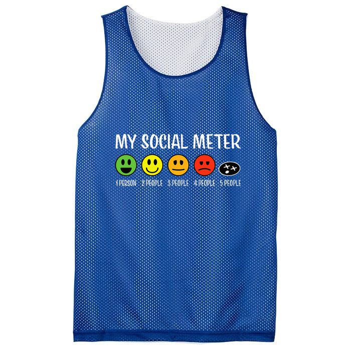 My Social Meter Funny Introvert Too Many People Sarcasm Mesh Reversible Basketball Jersey Tank