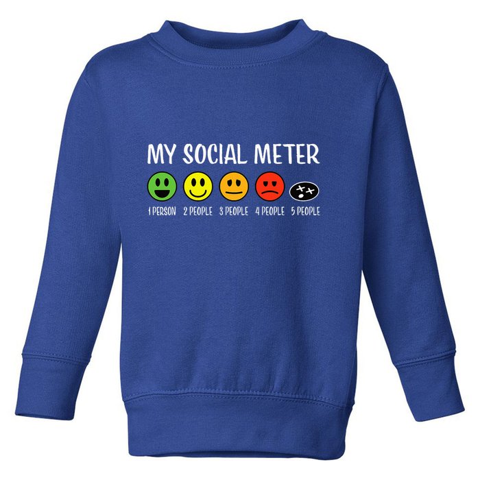 My Social Meter Funny Introvert Too Many People Sarcasm Toddler Sweatshirt