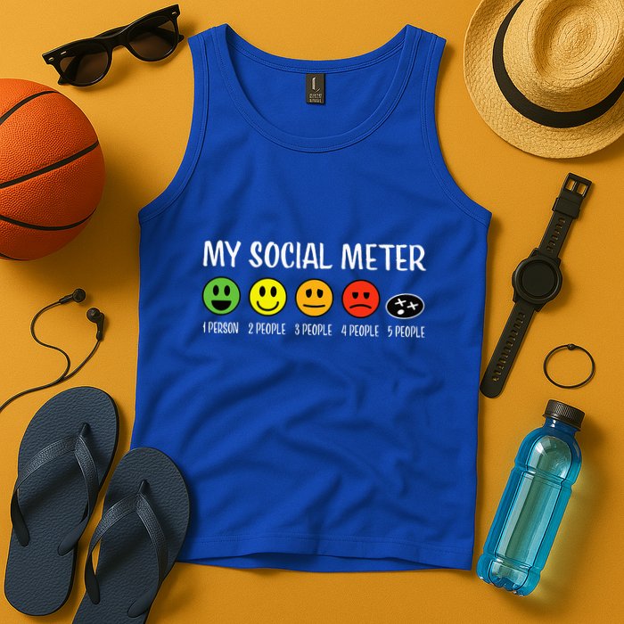 My Social Meter Funny Introvert Too Many People Sarcasm Tank Top