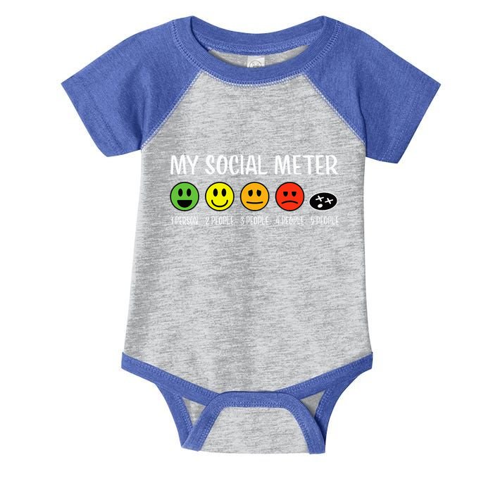 My Social Meter Funny Introvert Too Many People Sarcasm Infant Baby Jersey Bodysuit