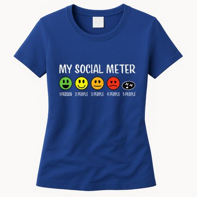My Social Meter Funny Introvert Too Many People Sarcasm Womens T-Shirt