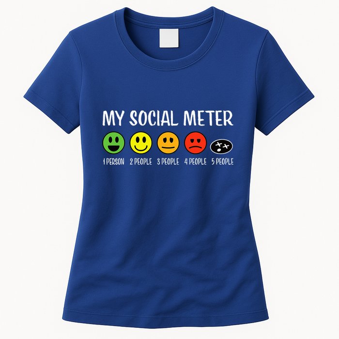 My Social Meter Funny Introvert Too Many People Sarcasm Womens T-Shirt