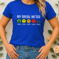 My Social Meter Funny Introvert Too Many People Sarcasm Womens T-Shirt