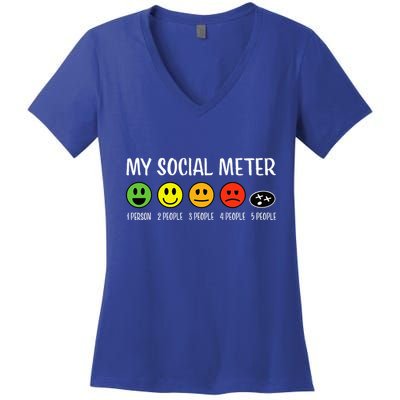 My Social Meter Funny Introvert Too Many People Sarcasm Women's V-Neck T-Shirt