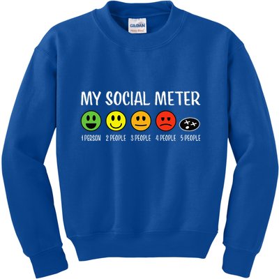 My Social Meter Funny Introvert Too Many People Sarcasm Kids Sweatshirt