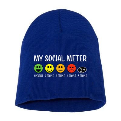 My Social Meter Funny Introvert Too Many People Sarcasm Short Acrylic Beanie