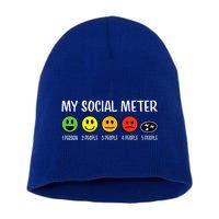My Social Meter Funny Introvert Too Many People Sarcasm Short Acrylic Beanie