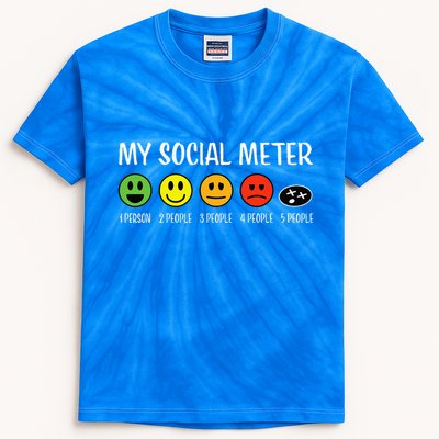 My Social Meter Funny Introvert Too Many People Sarcasm Kids Tie-Dye T-Shirt