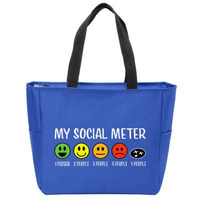 My Social Meter Funny Introvert Too Many People Sarcasm Zip Tote Bag