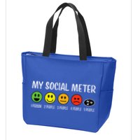 My Social Meter Funny Introvert Too Many People Sarcasm Zip Tote Bag