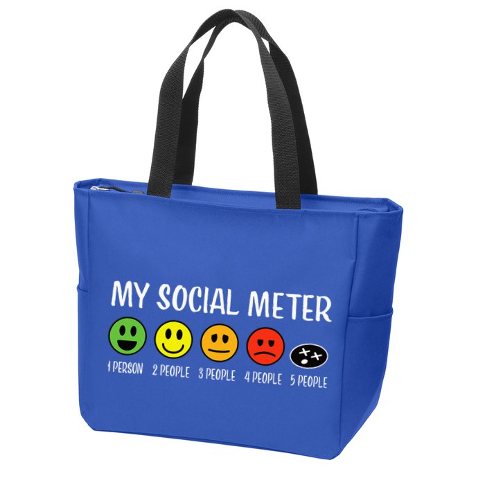 My Social Meter Funny Introvert Too Many People Sarcasm Zip Tote Bag