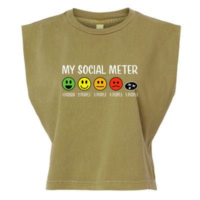 My Social Meter Funny Introvert Too Many People Sarcasm Garment-Dyed Women's Muscle Tee