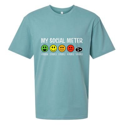 My Social Meter Funny Introvert Too Many People Sarcasm Sueded Cloud Jersey T-Shirt