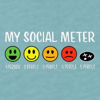 My Social Meter Funny Introvert Too Many People Sarcasm Sueded Cloud Jersey T-Shirt