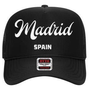 Madrid Spain High Crown Mesh Back Trucker Hat