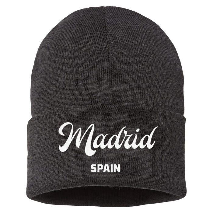 Madrid Spain Sustainable Knit Beanie