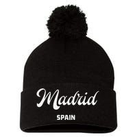 Madrid Spain Pom Pom 12in Knit Beanie