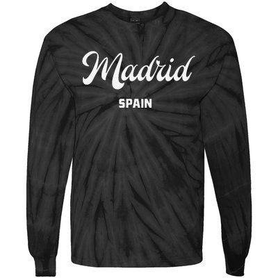 Madrid Spain Tie-Dye Long Sleeve Shirt