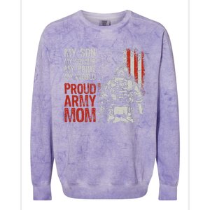 My Son My Soldier Hero Proud Army Mom US Military Mother Colorblast Crewneck Sweatshirt