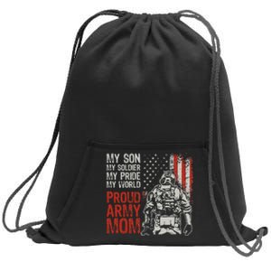 My Son My Soldier Hero Proud Army Mom US Military Mother Sweatshirt Cinch Pack Bag