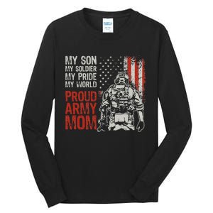 My Son My Soldier Hero Proud Army Mom US Military Mother Tall Long Sleeve T-Shirt