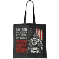 My Son My Soldier Hero Proud Army Mom US Military Mother Tote Bag