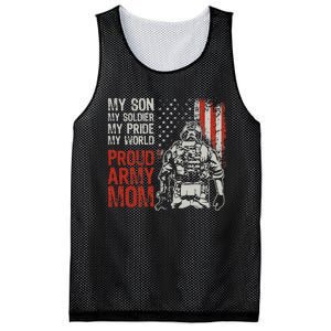 My Son My Soldier Hero Proud Army Mom US Military Mother Mesh Reversible Basketball Jersey Tank