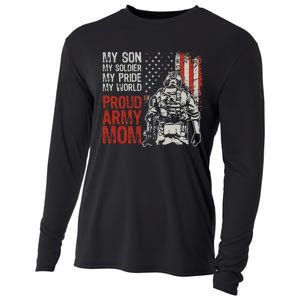 My Son My Soldier Hero Proud Army Mom US Military Mother Cooling Performance Long Sleeve Crew