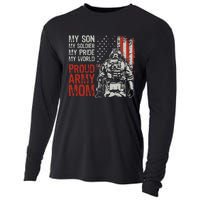 My Son My Soldier Hero Proud Army Mom US Military Mother Cooling Performance Long Sleeve Crew