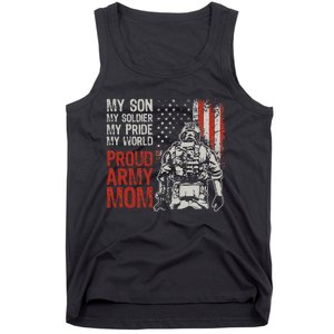 My Son My Soldier Hero Proud Army Mom US Military Mother Tank Top