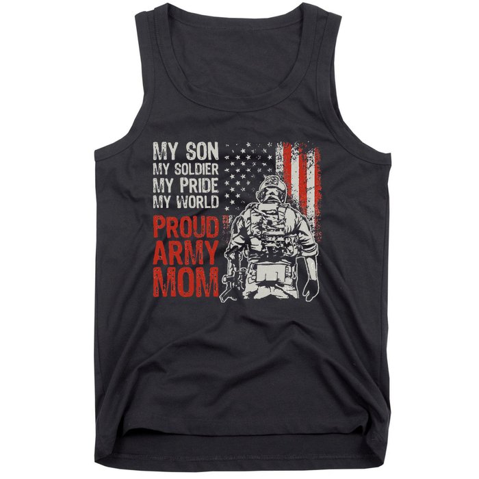 My Son My Soldier Hero Proud Army Mom US Military Mother Tank Top