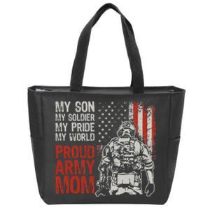 My Son My Soldier Hero Proud Army Mom US Military Mother Zip Tote Bag