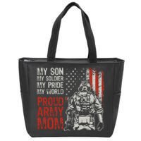 My Son My Soldier Hero Proud Army Mom US Military Mother Zip Tote Bag