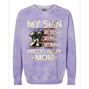 My Son My Soldier My Pride My Hero Proud Mom Colorblast Crewneck Sweatshirt