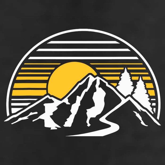 Mountains Sun 7 Panel Mesh Trucker Snapback Hat