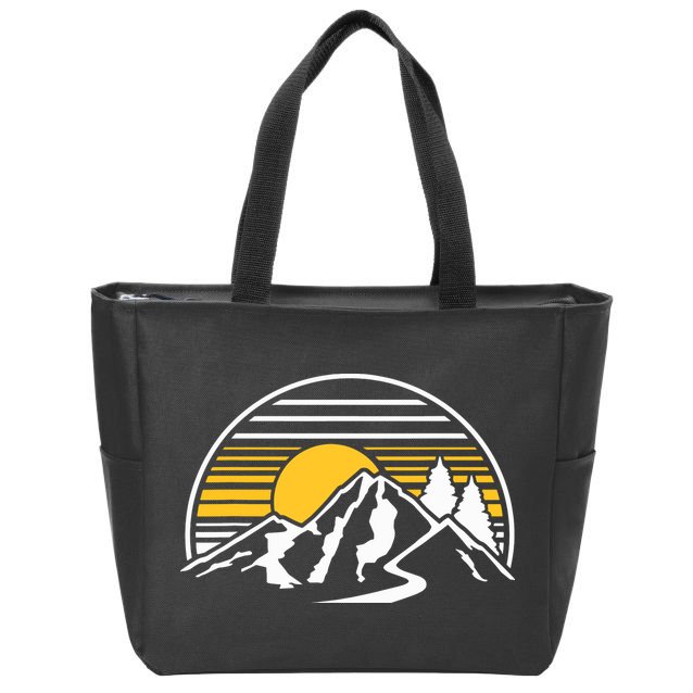 Mountains Sun Zip Tote Bag