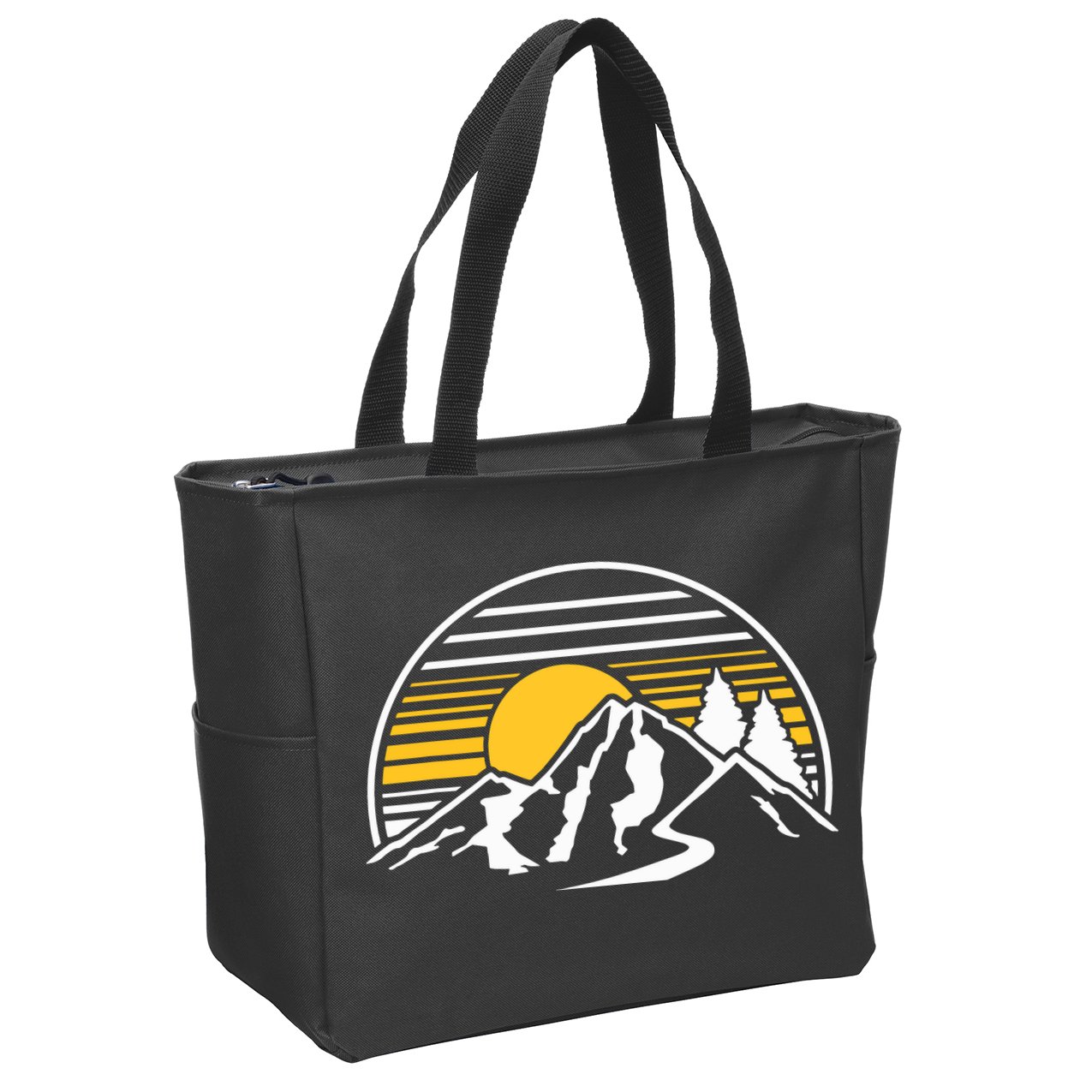 Mountains Sun Zip Tote Bag