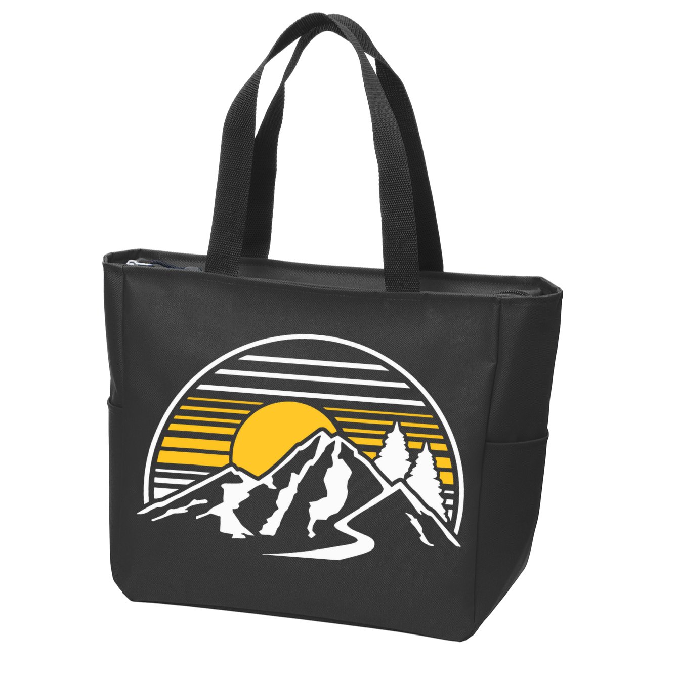 Mountains Sun Zip Tote Bag