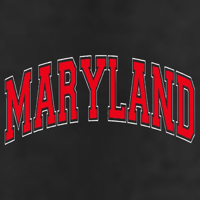 Maryland State Md Red Text Cool Comfort Performance Bucket Hat