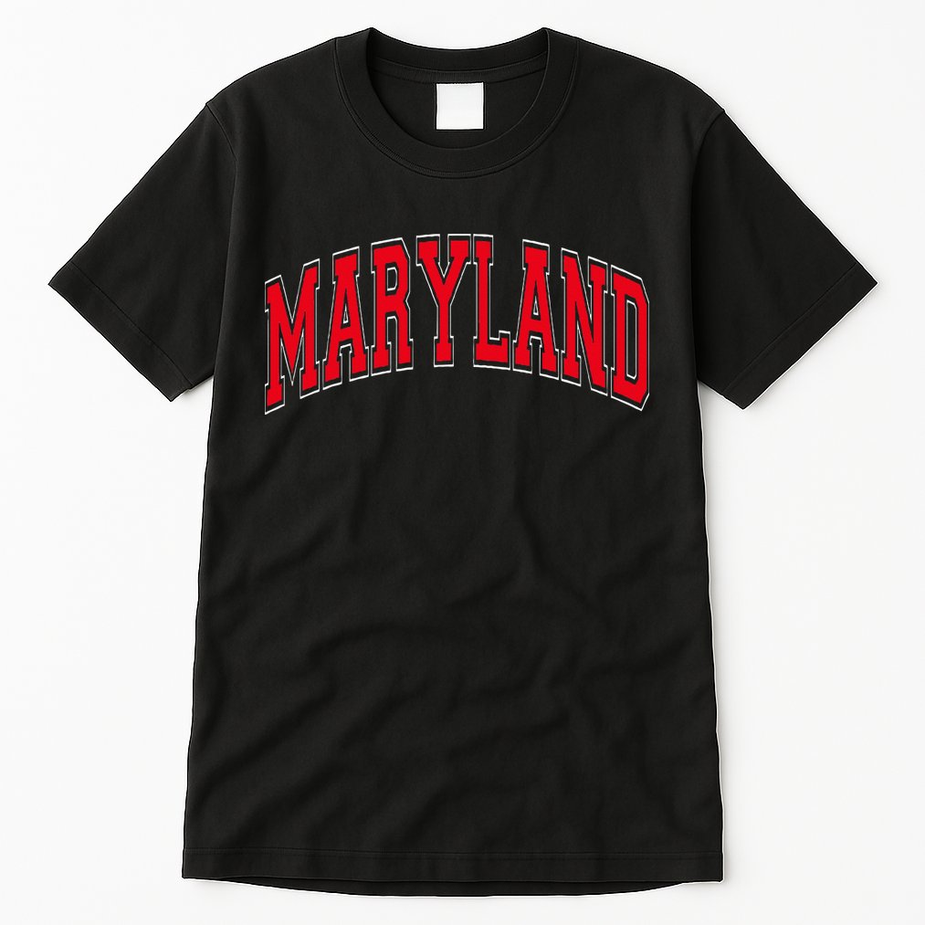 Maryland State Md Red Text Tall T-Shirt