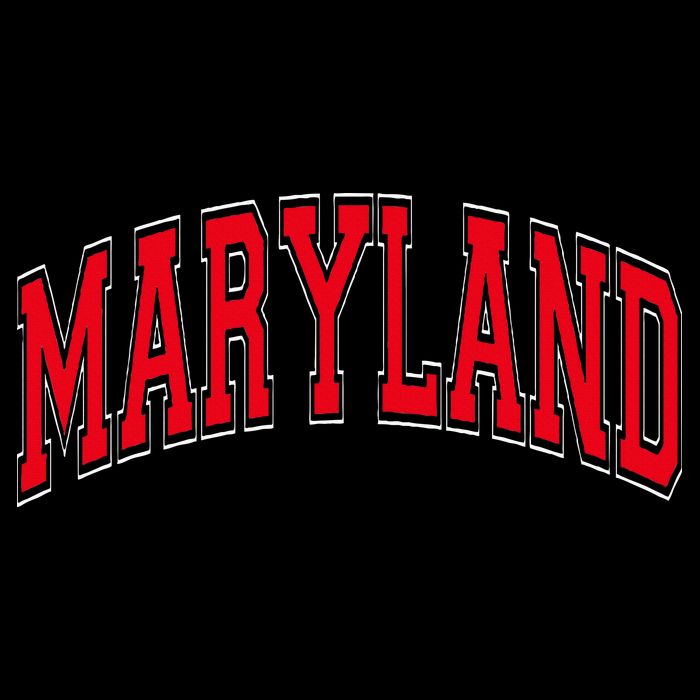 Maryland State Md Red Text Sustainable Bucket Hat
