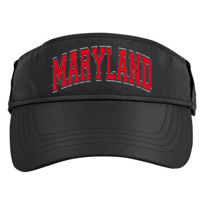 Maryland State Md Red Text Adult Drive Performance Visor