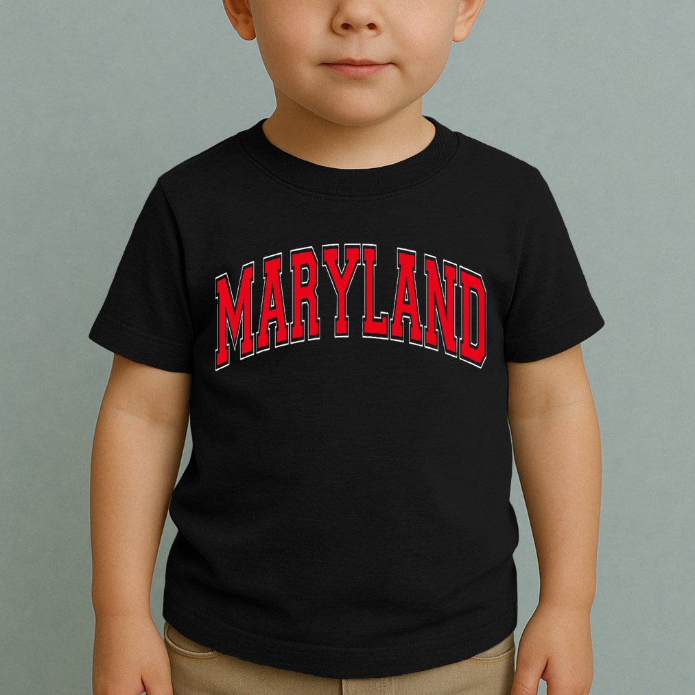 Maryland State Md Red Text Toddler T-Shirt
