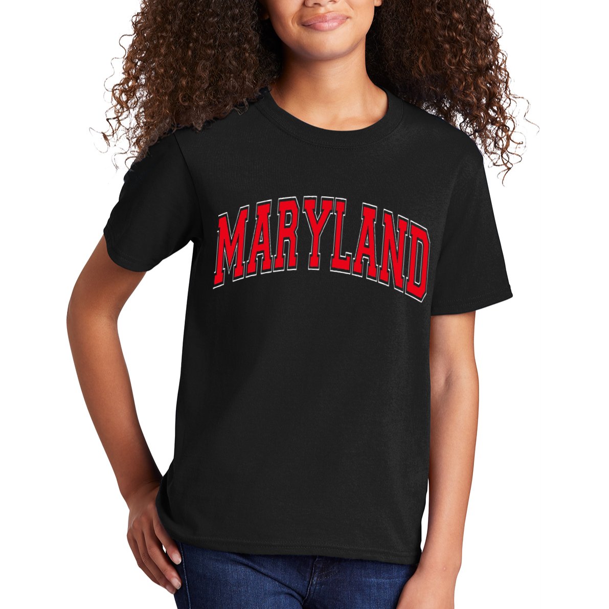 Maryland State Md Red Text Kids T-Shirt