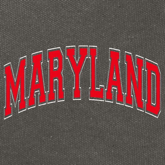 Maryland State Md Red Text Cotton Canvas Backpack