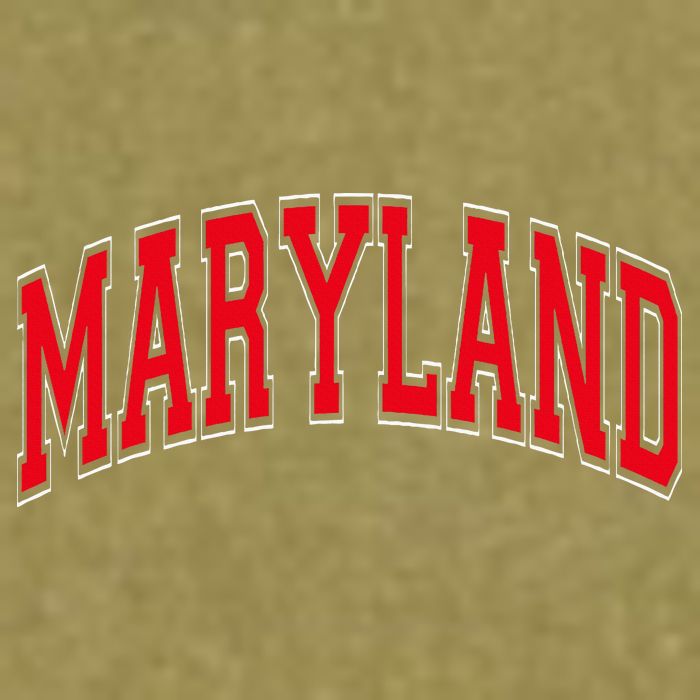 Maryland State Md Red Text Garment-Dyed Women's Muscle Tee