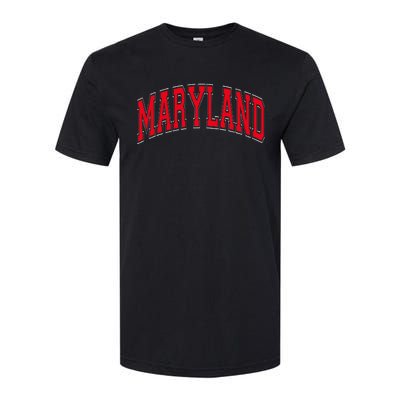 Maryland State Md Red Text Softstyle CVC T-Shirt