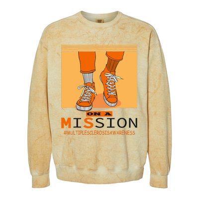 Multiple Sclerosis Ms Awareness Walk On Mission Colorblast Crewneck Sweatshirt