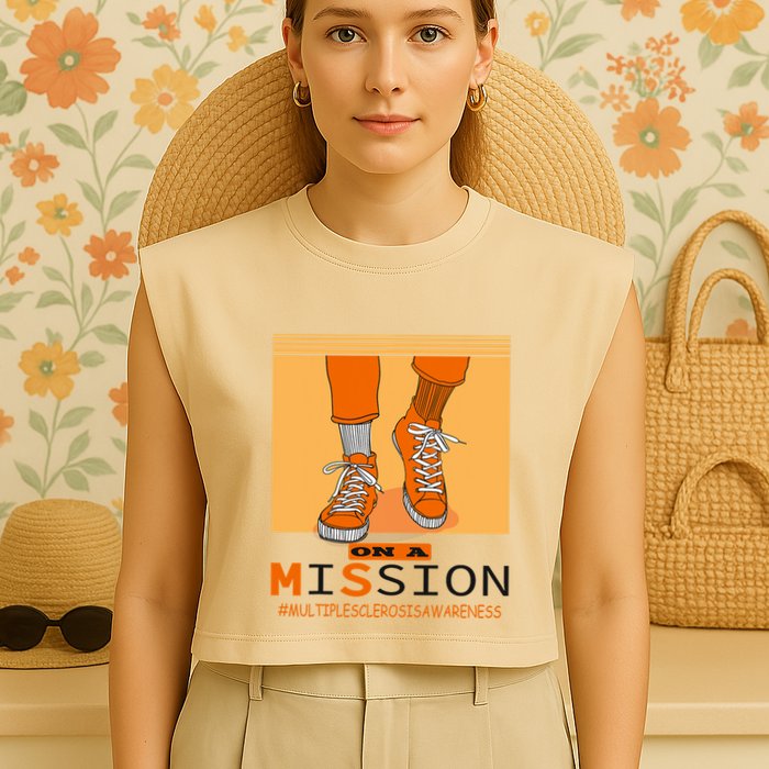 Multiple Sclerosis Ms Awareness Walk On Mission Garment-Dyed Women's Muscle Tee